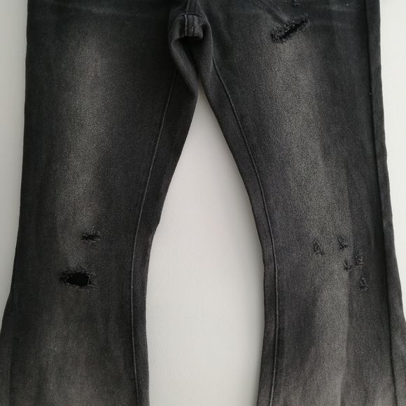 NWT One Teaspoon Marines Extreme Flare Low Rise Jeans Black Oak 24 - Picture 4 of 16